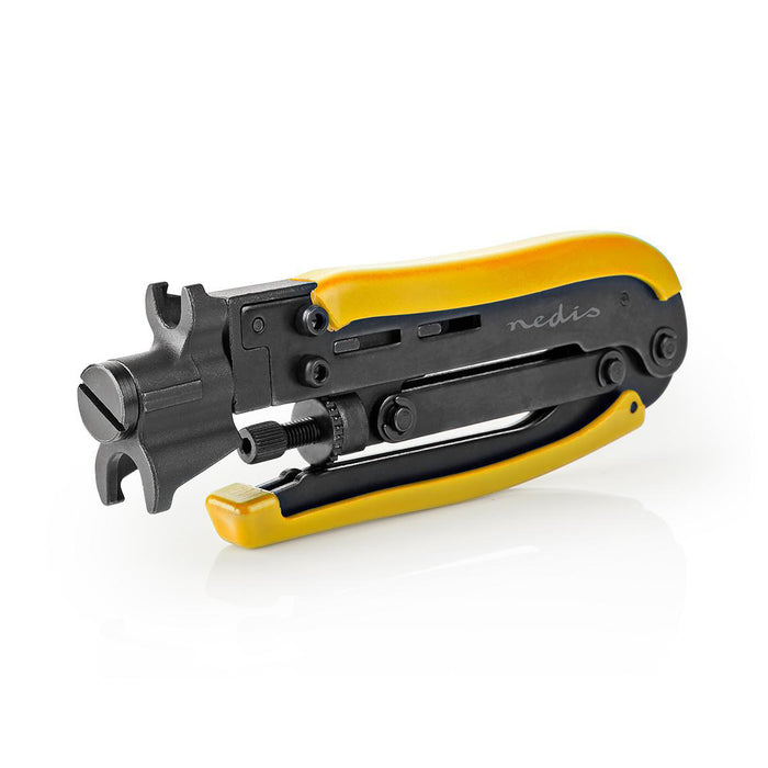 Nedis Antenna Cable Installation Tool - Crimp Plier Tool - Black / Yellow - ABS / Steel, 