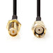 Nedis SMA Cable - RP SMA Male, RP SMA Female, Gold Plated, Black - Label