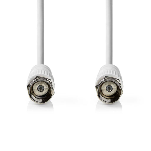 Nedis Satellite & Antenna Cable - F Male, F Male, Nickel Plated, White - Label