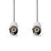 Nedis Satellite & Antenna Cable - F Male, F Male, Nickel Plated, White - Label