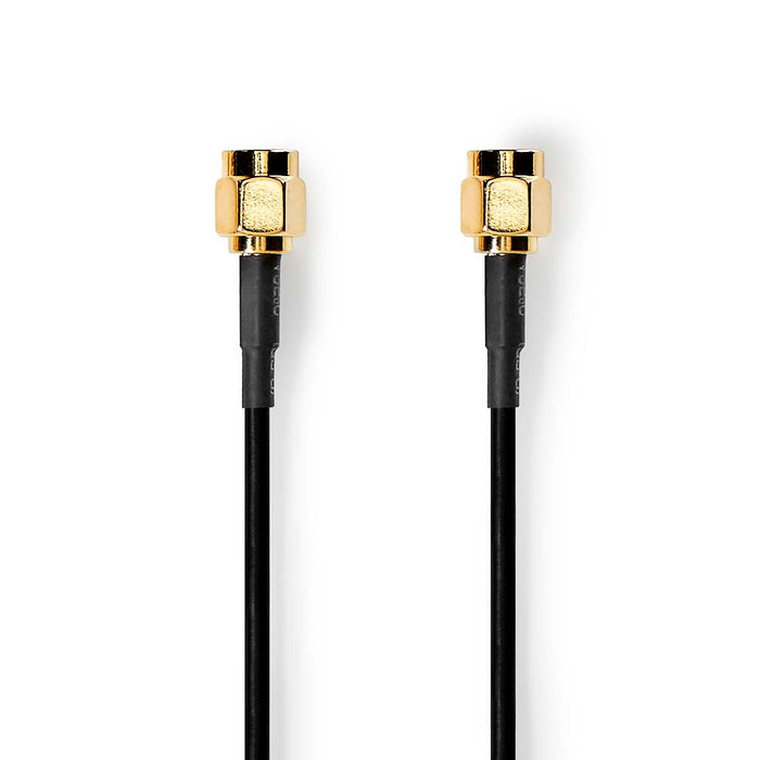 Nedis SMA Cable - SMA Male, SMA Male, Gold Plated, Black - Envelope