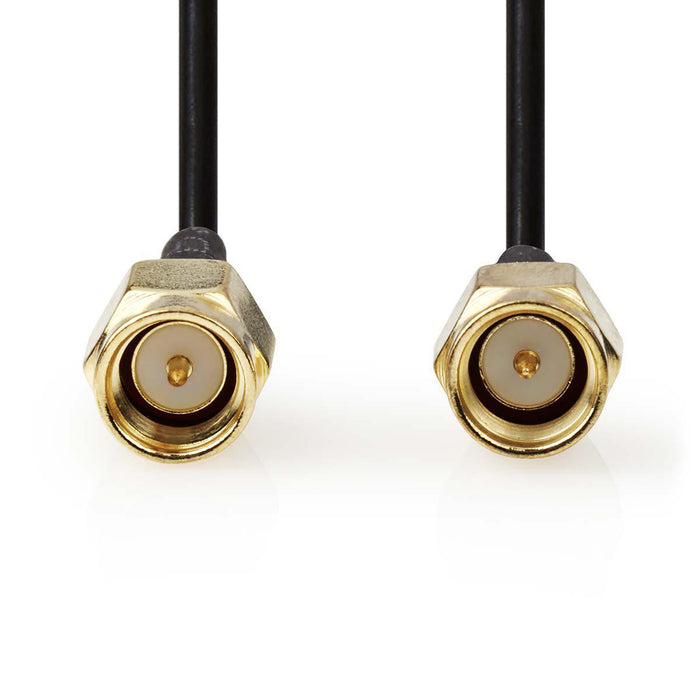 Nedis SMA Cable - SMA Male, SMA Male, Gold Plated, Black - Envelope