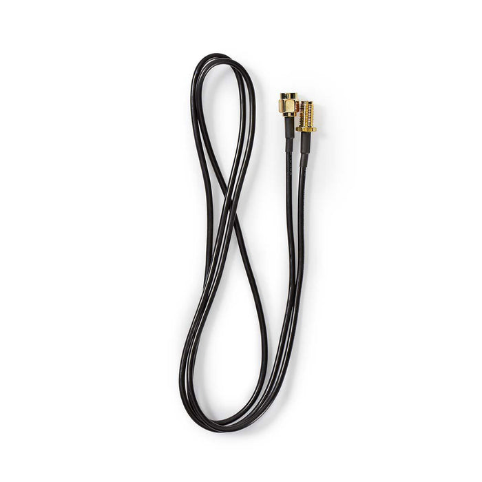 Nedis SMA Cable - RP SMA Male, RP SMA Female, Gold Plated, Black - Envelope