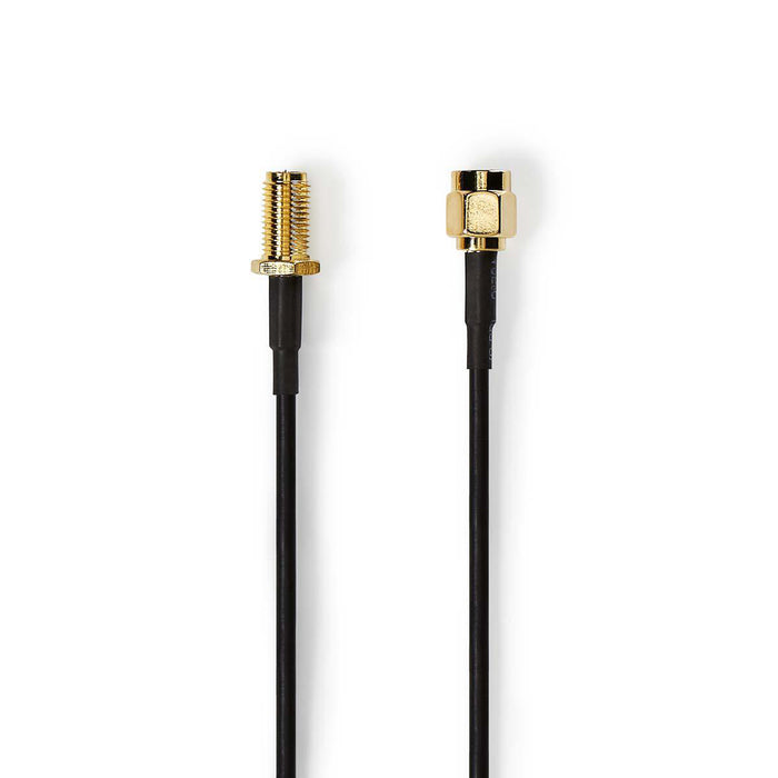 Nedis SMA Cable - RP SMA Male, RP SMA Female, Gold Plated, Black - Envelope