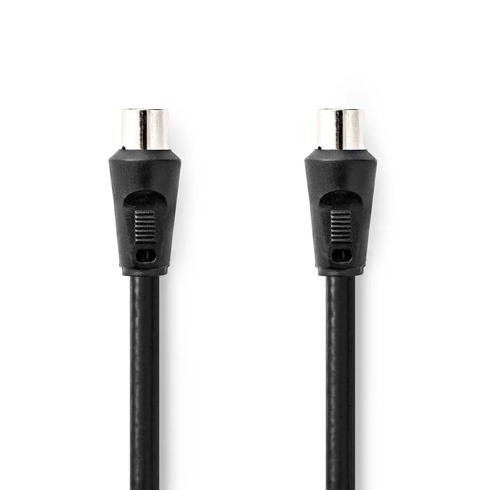 Nedis Coax Cable - IEC (Coax) Male, IEC (Coax) Female, Nickel Plated, Black - Envelope