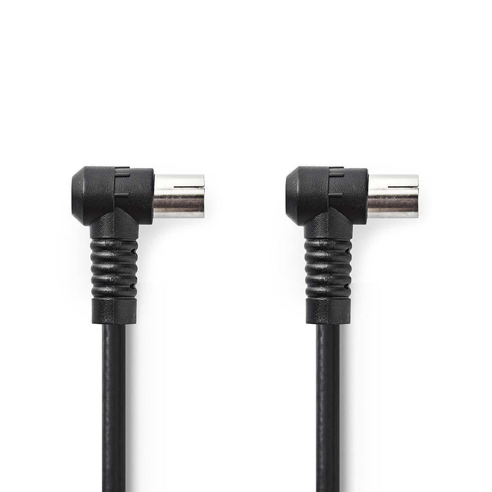 Nedis Coax Cable - IEC (Coax) Male, IEC (Coax) Female, Nickel Plated, Black - Polybag