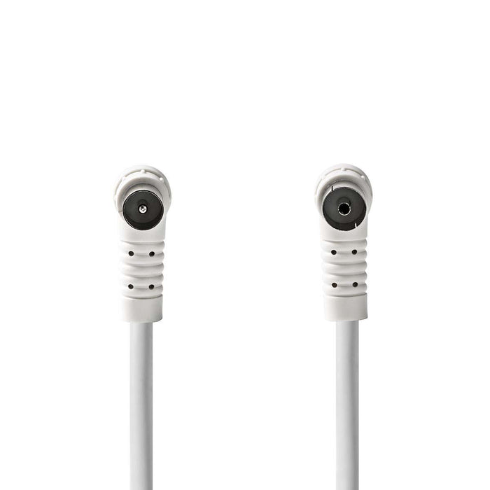 Nedis Coax Cable - IEC (Coax) Male, IEC (Coax) Female, Nickel Plated, White - Polybag