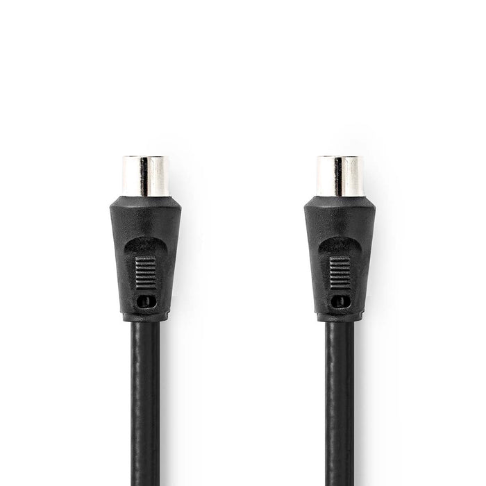 Nedis Coax Cable - IEC (Coax) Male, IEC (Coax) Male, Nickel Plated, Black - Envelope