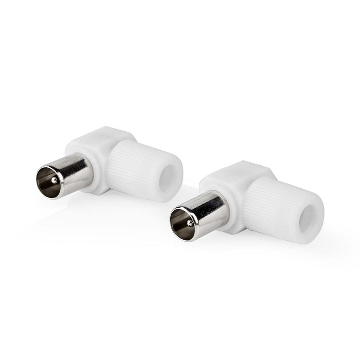 Nedis IEC (Coax) Connector - Angled, Male, Nickel Plated, 2 pcs - Polybag