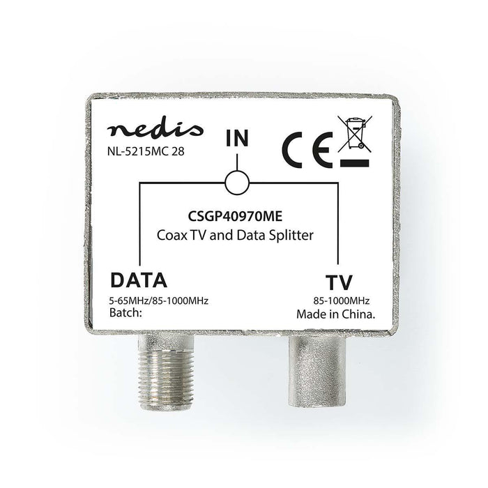 Nedis Satellite & Antenna Adapter - F Female / IEC (Coax) Male, IEC (Coax) Female, Nickel Plated, 1 pcs - Envelope