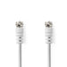 Nedis Satellite & Antenna Cable - F Male, F Male, Nickel Plated, White - Box