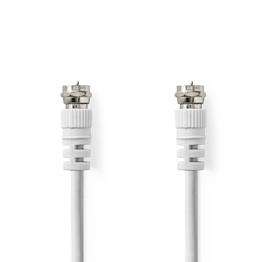 Nedis Satellite & Antenna Cable - F Male, F Male, Nickel Plated, White - Polybag