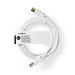 Nedis Coax Cable - IEC (Coax) Male, IEC (Coax) Female, Nickel Plated, White - Tag