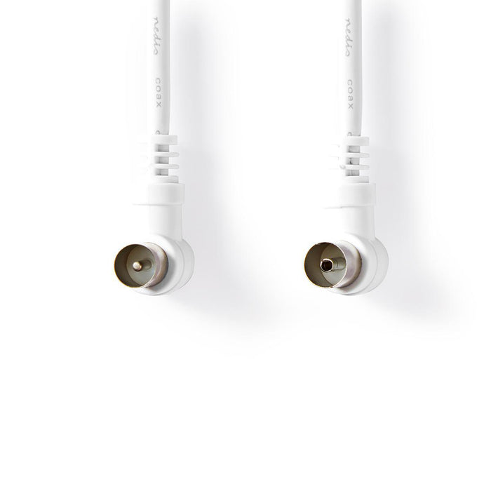 Nedis Coax Cable - IEC (Coax) Male, IEC (Coax) Female, Nickel Plated, White - Tag