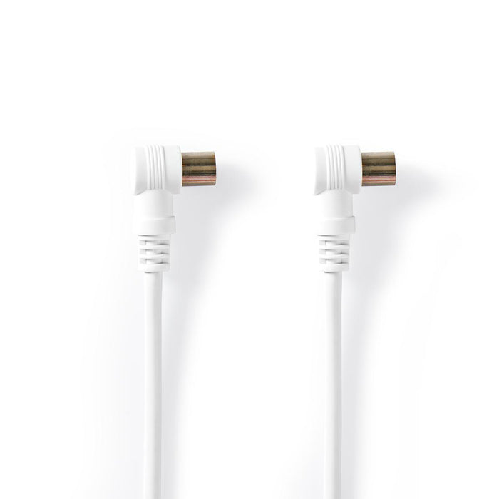 Nedis Coax Cable - IEC (Coax) Male, IEC (Coax) Female, Nickel Plated, White - Tag