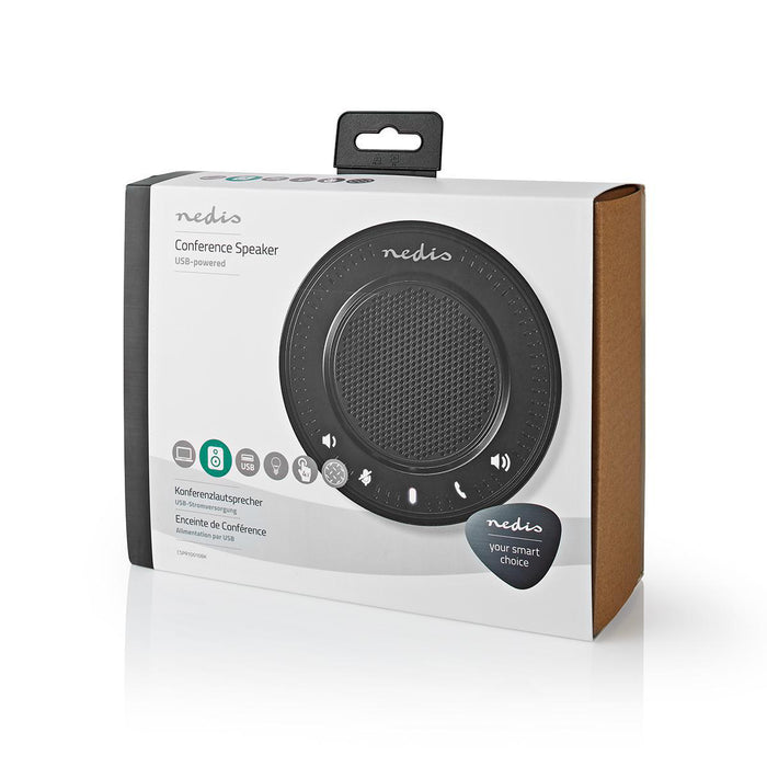 Nedis Conference Speaker - Peak power: 7.5 W, Power source type: USB Powered, Connection output: 1x 3.5 mm Audio Out, Connection output: 1x 3.5 mm Audio Out - Connection: USB 2.0