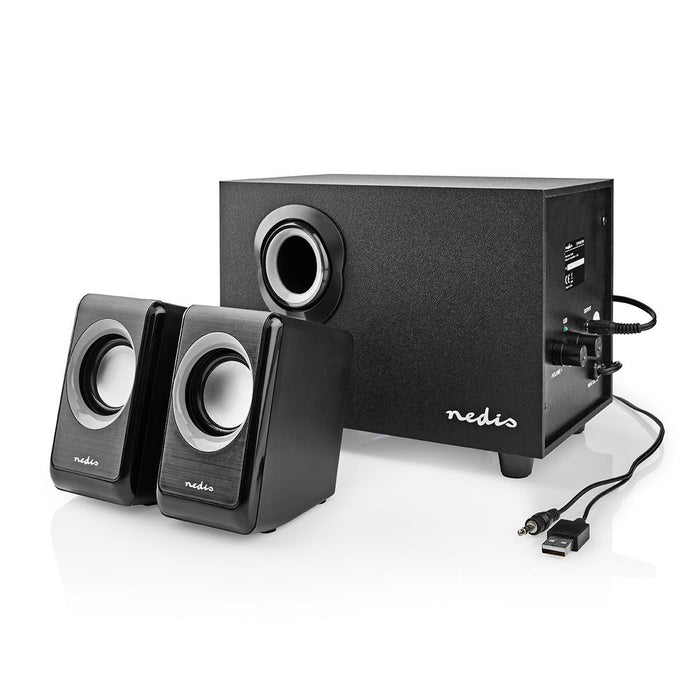 Nedis PC Speaker - 2.1, 33 W, 3.5 mm Male, USB Powered - Volume control