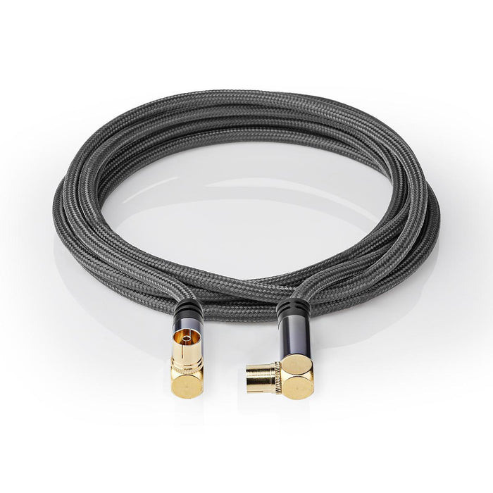 Nedis Coax Cable - IEC (Coax) Male, IEC (Coax) Female, Gold Plated, Grey / Gun Metal Grey - Cover Window Box