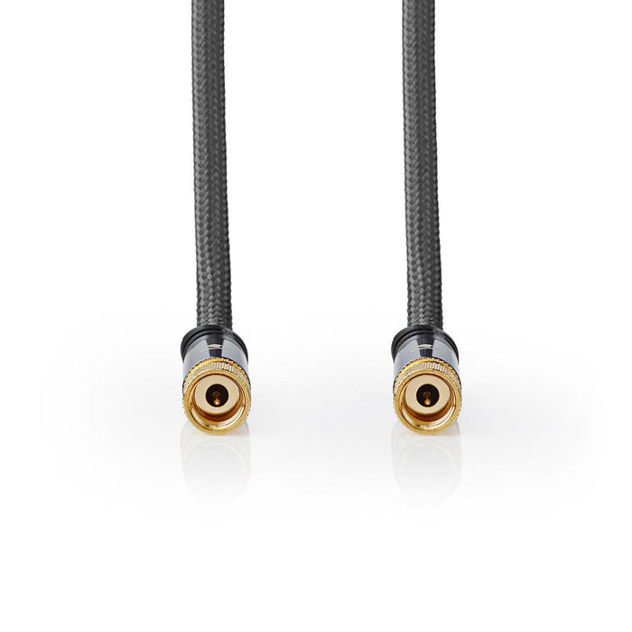 Nedis Satellite & Antenna Cable - F Male, F Male, Gold Plated, Grey / Gun Metal Grey - Cover Window Box