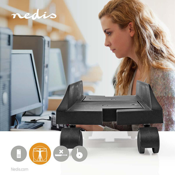 Nedis Computer Trolley - Adjustable Width / Full Motion, 14.5 - 24.2 cm, 20 kg, Metal / Plastic - Black