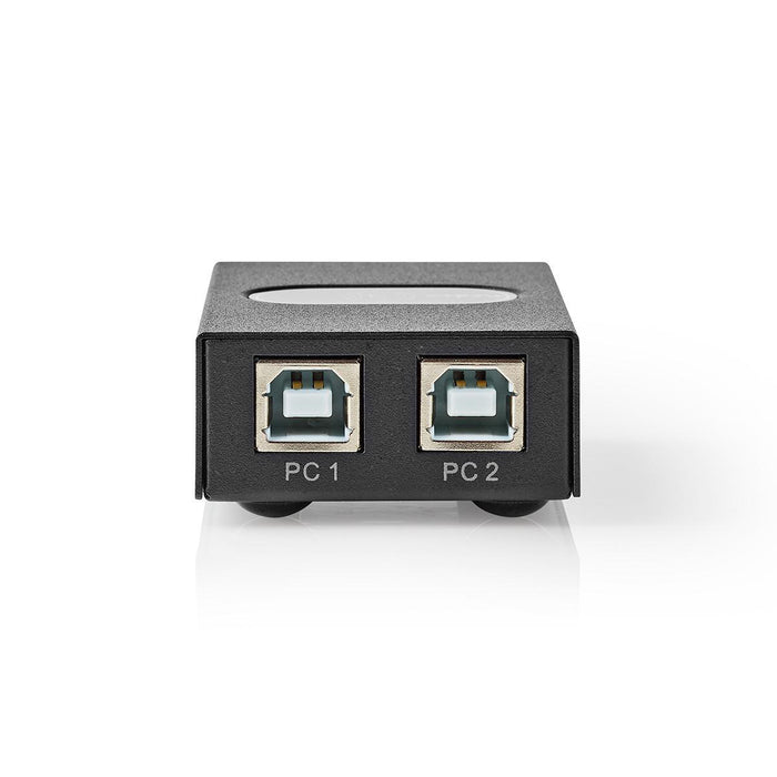 Nedis USB Switch - 2 port(s), 1x USB A, 2x USB B Female, Metal - Black