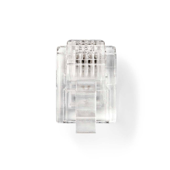 Nedis Telecom Connector - Connector type: RJ11, Straight, Plating: Gold Plated, PVC - Transparent