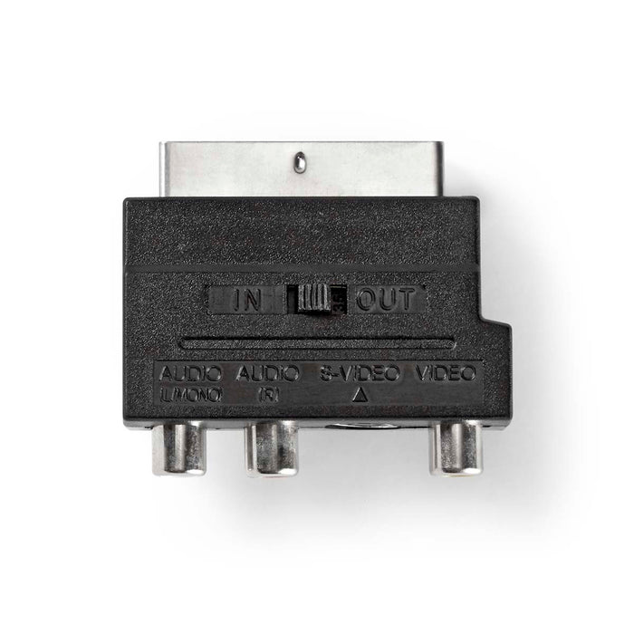 Nedis SCART Adapter - SCART Male, S-Video Female / 3x RCA Female, Nickel Plated, 1 pcs - Window Box