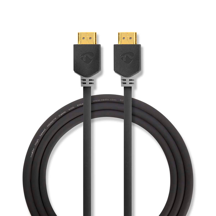 Nedis High Speed HDMI Cable with Ethernet - HDMI Connector, HDMI Connector, 4K@30Hz, Anthracite - Window Box