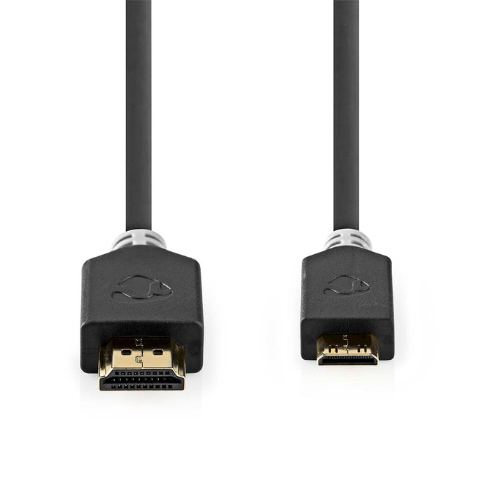 Nedis High Speed HDMI Cable with Ethernet - HDMI Connector, HDMI Mini Connector, 4K@60Hz, Anthracite - Window Box