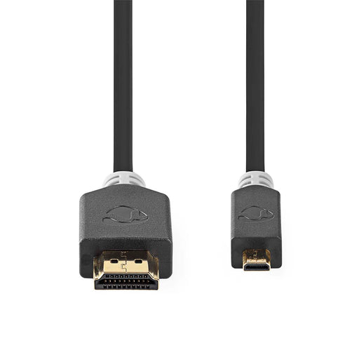 Nedis High Speed HDMI Cable with Ethernet - HDMI Connector, HDMI Micro Connector, 4K@30Hz, Anthracite - Window Box