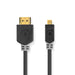 Nedis High Speed HDMI Cable with Ethernet - HDMI Connector, HDMI Micro Connector, 4K@30Hz, Anthracite - Window Box