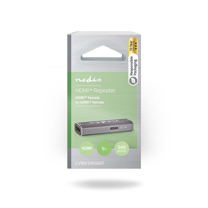 Nedis HDMI Repeater - 25.0 m, 8K@60Hz, 48 Gbps, Aluminium - Anthracite