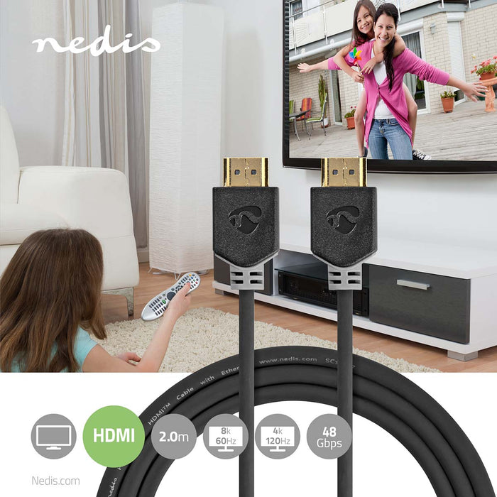 Nedis Ultra High Speed HDMI Cable - HDMI Connector, HDMI Connector, 8K@60Hz, Anthracite - Box