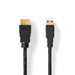 Nedis High Speed HDMI Cable with Ethernet - HDMI Connector, HDMI Mini Connector, 4K@30Hz, Black - Box