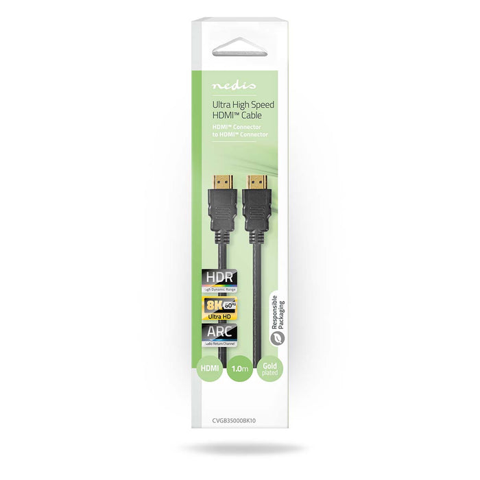 Nedis Ultra High Speed HDMI Cable - HDMI Connector, HDMI Connector, 8K@60Hz, Black - Box