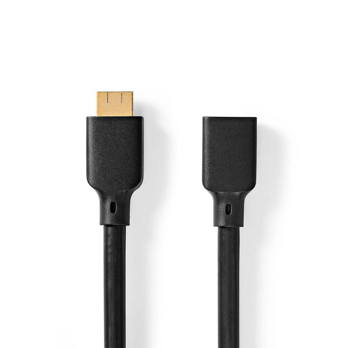 Nedis Ultra High Speed HDMI Cable - HDMI Connector, HDMI Female, 8K@60Hz, Black - Box