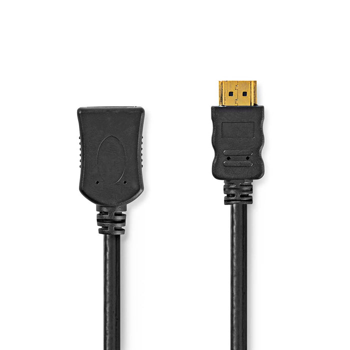 Nedis High Speed HDMI Cable with Ethernet - HDMI Connector, HDMI Female, 4K@30Hz, Black - Label