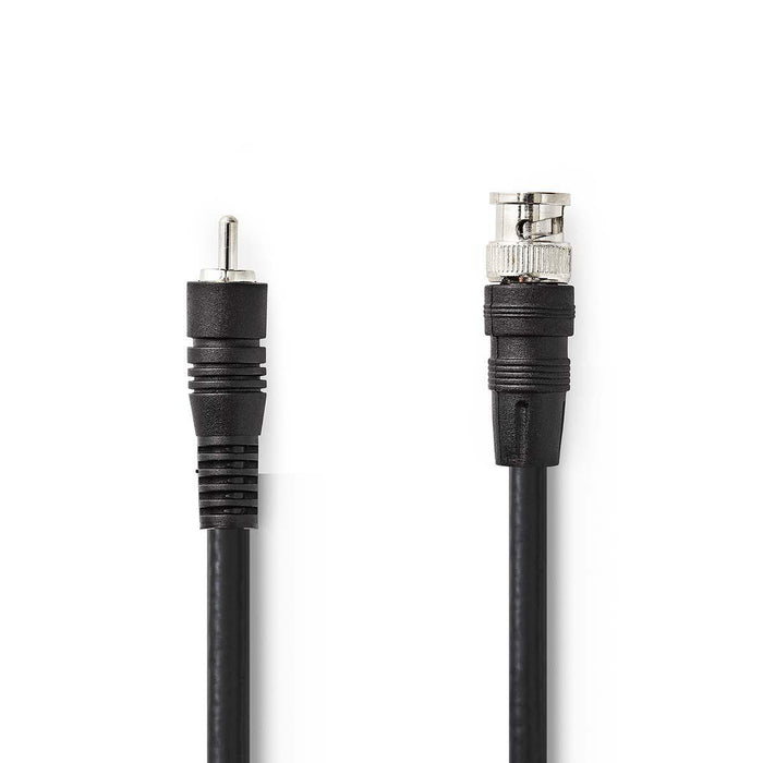 Nedis BNC Video Cable - BNC Male, RCA Male, Nickel Plated, Black - Envelope