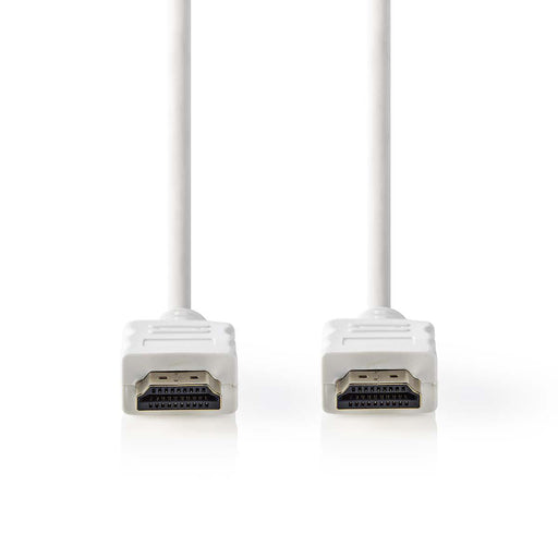 Nedis High Speed HDMI Cable with Ethernet - HDMI Connector, HDMI Connector, 4K@30Hz, White - Polybag