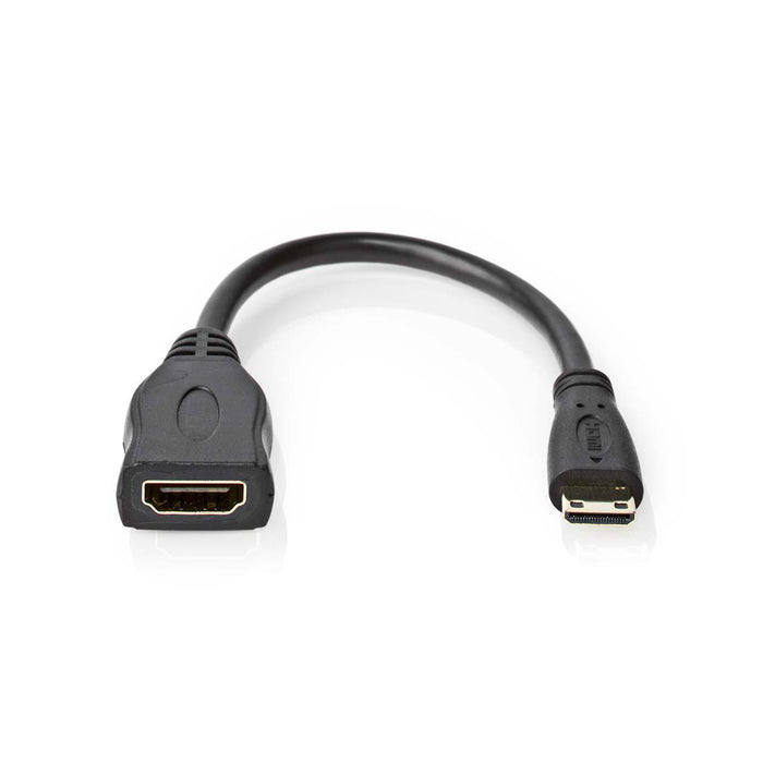 Nedis High Speed HDMI Cable with Ethernet - HDMI Mini Connector, HDMI Output, 4K@30Hz, Black - Polybag