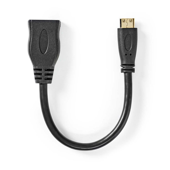 Nedis High Speed HDMI Cable with Ethernet - HDMI Mini Connector, HDMI Output, 4K@30Hz, Black - Polybag