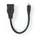 Nedis High Speed HDMI Cable with Ethernet - HDMI Micro Connector, HDMI Output, 4K@30Hz, Black - Polybag