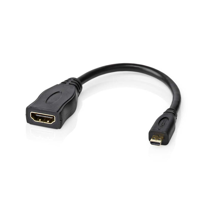 Nedis High Speed HDMI Cable with Ethernet - HDMI Micro Connector, HDMI Output, 4K@30Hz, Black - Polybag