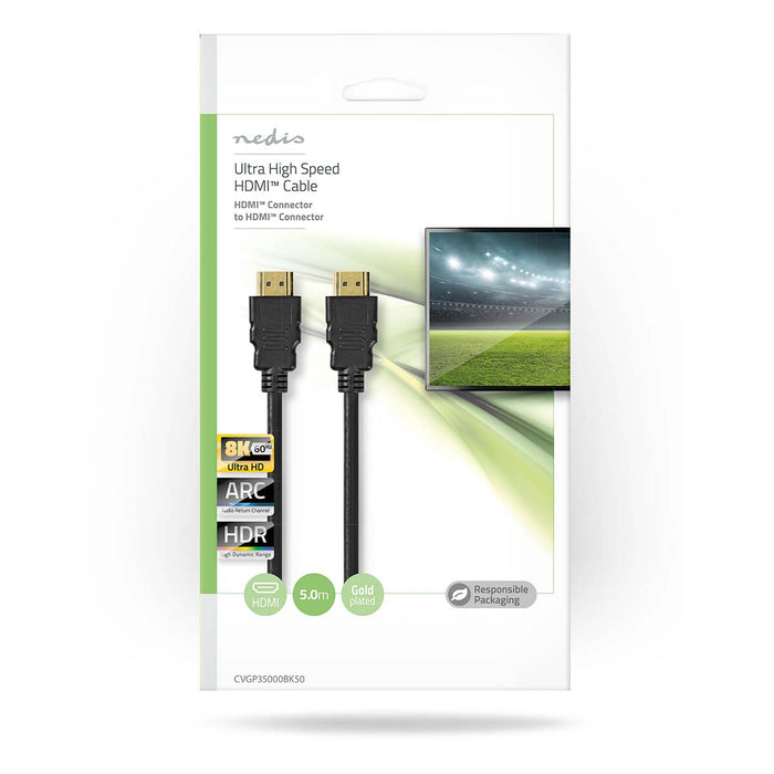 Nedis Ultra High Speed HDMI Cable - HDMI Connector, HDMI Connector, 8K@60Hz, Black - Envelope