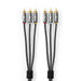 Nedis Composite Video Cable - 3x RCA Male, 3x RCA Male, Gold Plated, Anthracite / Gun Metal Grey - Cover Window Box