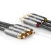 Nedis Composite Video Cable - 3x RCA Male, 3x RCA Male, Gold Plated, Anthracite / Gun Metal Grey - Cover Window Box