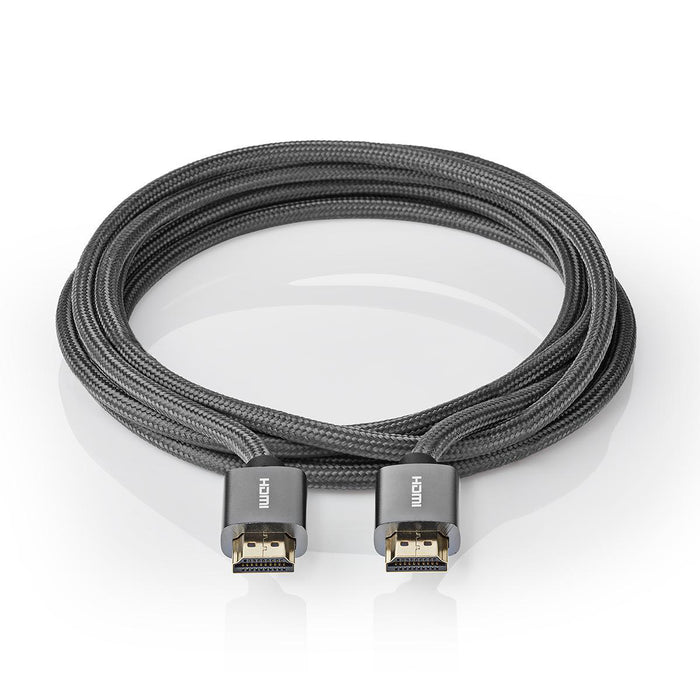 Nedis High Speed HDMI Cable with Ethernet - HDMI Connector, HDMI Connector, 4K@60Hz, Grey / Gun Metal Grey - Cover Window Box