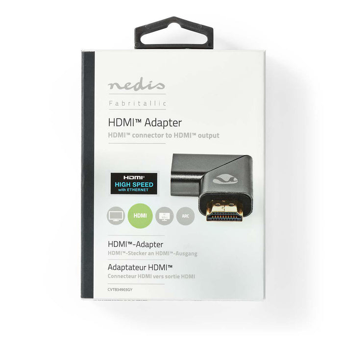 Nedis HDMI Adapter - HDMI Connector / HDMI Male, HDMI Female / HDMI Output, Gold Plated, 1 pcs - Cover Window Box