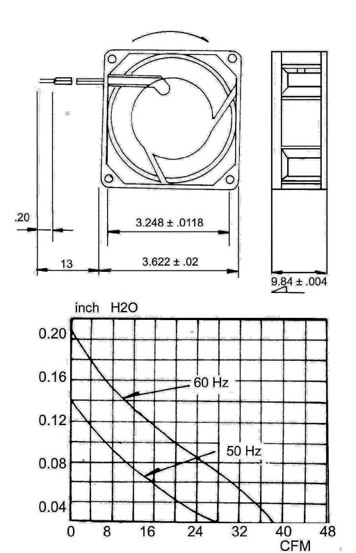 Sunon Axial Fan AC 92 x 92 x 25 mm