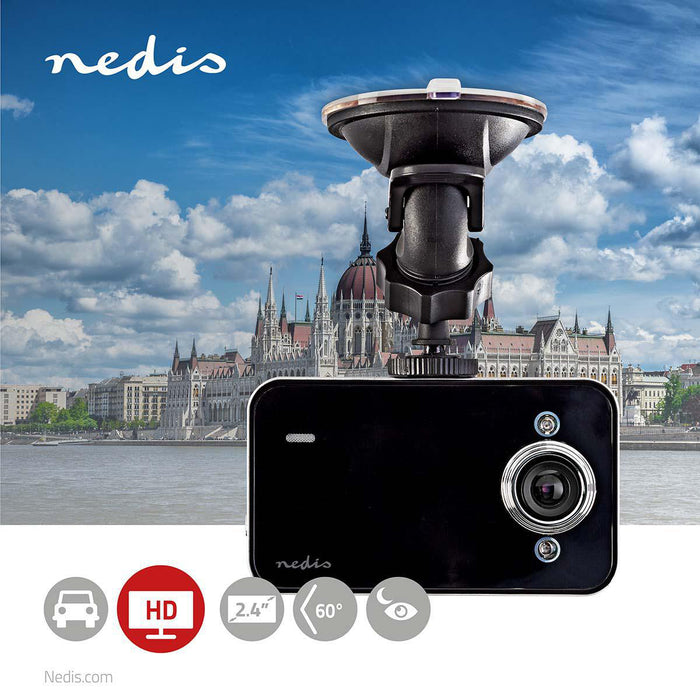 Nedis Dash Cam - 720p@30fps, 3.0 MPixel, 2.4", Motion detection - Black